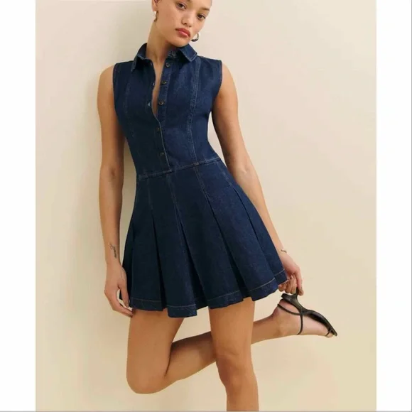 Reformation Denim Blue Dress - Picture 2 of 7